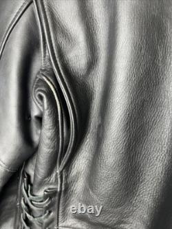 M & M Johnson Leathers CHP M-500 Black Leather Jacket Size 44 US