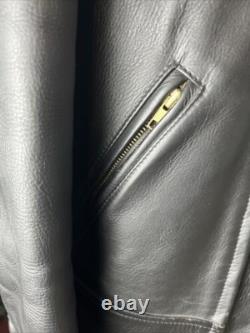 M & M Johnson Leathers CHP M-500 Black Leather Jacket Size 44 US