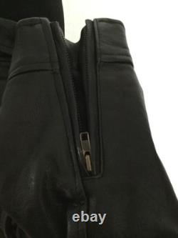 M M LEATHER Goods Black Lined Motorcycle Biker Riding Jacket Size 4XL(L) VINTAGE