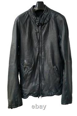 Ma JULIUS 7 lamb leather biker moto collar jacket sz2 eu46 sml slim fit Japan