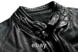 Ma JULIUS 7 lamb leather biker moto collar jacket sz2 eu46 sml slim fit Japan