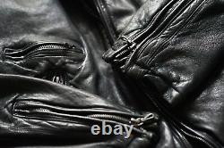 Ma JULIUS 7 lamb leather biker moto collar jacket sz2 eu46 sml slim fit Japan