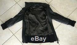 Mackage Elie Lamb Leather Jacket Coat Womens Sz Large Black Biker Motorcycle Zip