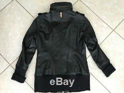 Mackage Elie Lamb Leather Jacket Coat Womens Sz Large Black Biker Motorcycle Zip