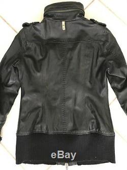 Mackage Elie Lamb Leather Jacket Coat Womens Sz Large Black Biker Motorcycle Zip
