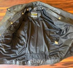 Mad Max Vintage Motorcycle Jacket Road Warrior Black Leather Vented Sz 48 L XL