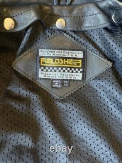 Mad Max Vintage Motorcycle Jacket Road Warrior Black Leather Vented Sz 48 L XL