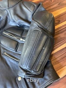 Mad Max Vintage Motorcycle Jacket Road Warrior Black Leather Vented Sz 48 L XL