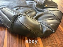 Mad Max Vintage Motorcycle Jacket Road Warrior Black Leather Vented Sz 48 L XL