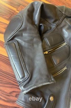 Mad Max Vintage Motorcycle Jacket Road Warrior Black Leather Vented Sz 48 L XL