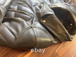 Mad Max Vintage Motorcycle Jacket Road Warrior Black Leather Vented Sz 48 L XL