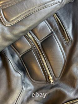 Mad Max Vintage Motorcycle Jacket Road Warrior Black Leather Vented Sz 48 L XL