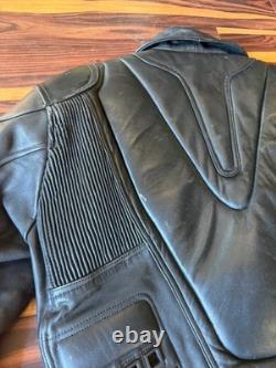 Mad Max Vintage Motorcycle Jacket Road Warrior Black Leather Vented Sz 48 L XL