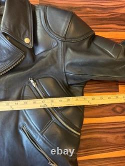 Mad Max Vintage Motorcycle Jacket Road Warrior Black Leather Vented Sz 48 L XL