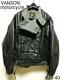 Made in USA VANSON Swedish army motorcycle leather jacket 40 good condition Used