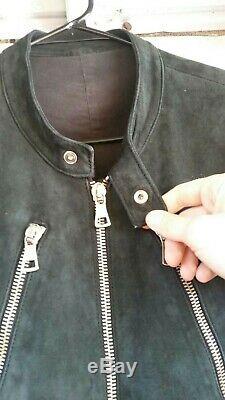 Maison Martin Margiela 5-Zip Suede Leather Jacket, Black, Mens IT52, AW2005