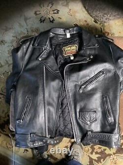 Manzoor Genuine Leather Motorcycle Jacket Vintage Size 54