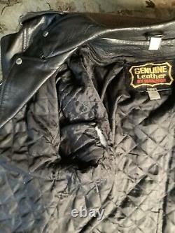 Manzoor Genuine Leather Motorcycle Jacket Vintage Size 54