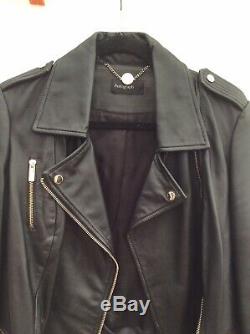 Marks and Spencer Autograph Black Leather Biker Style Jacket Size 16