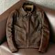 Men Motorcycle Vintage Cafe Racer Distressed Tan Brown Biker Real Leather Jacket