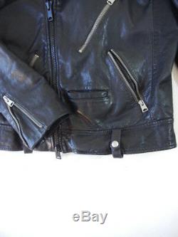 Men's All Saints (Sz. XS) Black Leather Killer Moto Biker Jacket Coat
