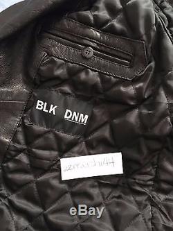 Men's BLK DNM Lamb Leather Biker Jacket 5 Size S Small Black Denim Motorcycle