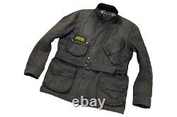 Men's Barbour International Trials Waxed Jacket Belted Black England Size M