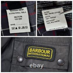 Men's Barbour International Trials Waxed Jacket Belted Black England Size M