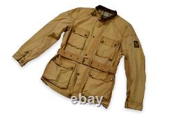 Men's Belstaff Motorcycle Jacket Vintage Ivory Belt England Classic Size XXL