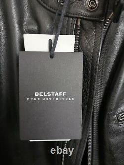 Men's Belstaff Supreme Antique Black Leather Motorcycle Biker Jacket Size M
