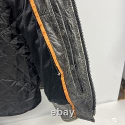 Men's Biker Distressed Gray Leather Racer Jacket WithVents by Vance Leather XXL