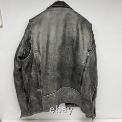 Men's Biker Distressed Gray Leather Racer Jacket WithVents by Vance Leather XXL Men's Biker Distressed Gray Leather Racer Jacket WithVents by Vance Leather XXL