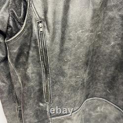Men's Biker Distressed Gray Leather Racer Jacket WithVents by Vance Leather XXL