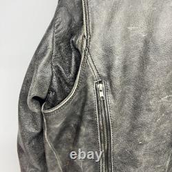 Men's Biker Distressed Gray Leather Racer Jacket WithVents by Vance Leather XXL