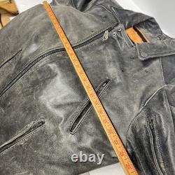 Men's Biker Distressed Gray Leather Racer Jacket WithVents by Vance Leather XXL
