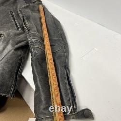 Men's Biker Distressed Gray Leather Racer Jacket WithVents by Vance Leather XXL
