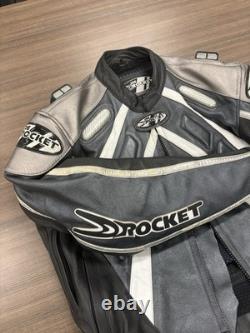 Men's Black Leather Motorcycle Jacket Joe Rocket Sports Biker Size 44