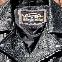 Men's Black Motorcycle Jacket Size 3XL 100% Genuine Leather