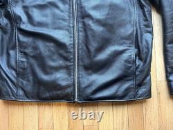Men's Brown Leather WILSONS M. Julian Motorcycle Cafe Racer Moto Biker Jacket L