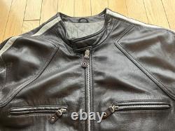 Men's Brown Leather WILSONS M. Julian Motorcycle Cafe Racer Moto Biker Jacket L