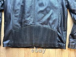 Men's Brown Leather WILSONS M. Julian Motorcycle Cafe Racer Moto Biker Jacket L