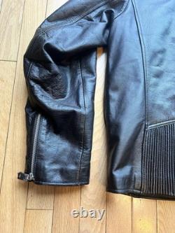Men's Brown Leather WILSONS M. Julian Motorcycle Cafe Racer Moto Biker Jacket L