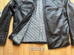 Men's Brown Leather WILSONS M. Julian Motorcycle Cafe Racer Moto Biker Jacket L