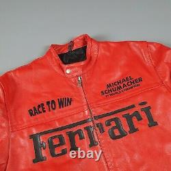 Men's Ferrari Leather Motorcycle Racing Jacket Size L
