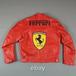 Men's Ferrari Leather Motorcycle Racing Jacket Size L