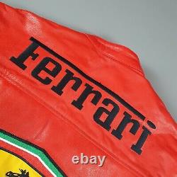 Men's Ferrari Leather Motorcycle Racing Jacket Size L