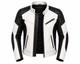 Men's Genuine Leather Black White Quilted Cafe Racer Motorcycle Biker Jacket