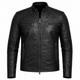 Men's Genuine Sheepskin Leather Motorcycle Jacket Vintage Cafe Racer Biker Black