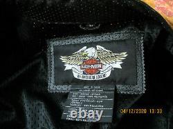 Men's Harley-Davidson Black Leather THROTTLE Motorcycle Biker Jacket Size LARGE
