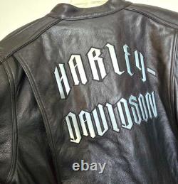 Men's Harley Davidson Leather Jacket L Y2K Easy Rider Retro Style NICE! B900